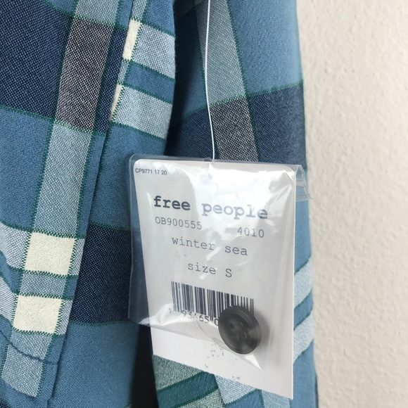 $108 NWT Free People Loveland Plaid Button Down - Picture 5 of 6